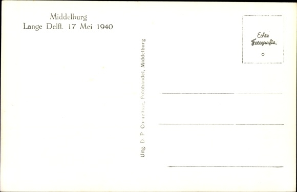PC Middelburg Zeeland Netherlands, Lange Delft, war destruction II WW