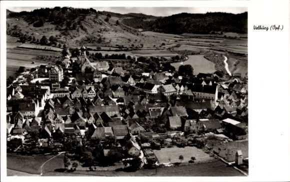 Postcard Velburg in the Upper Palatinate, aerial photograph
