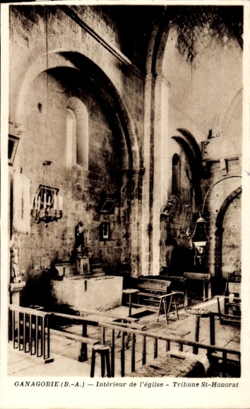 Postcard Ganagobie Digne les Bains Alpes de Haute Provence, interior of the church