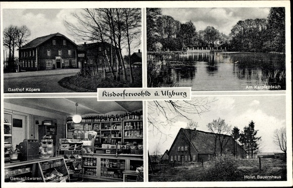 Postcard Kisdorferwohld Kisdorf in Holstein, Gasthof Küpers, farmhouse, mixed goods Adolf Biehl