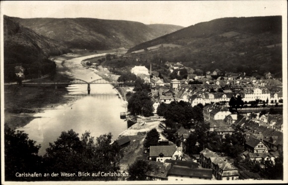 Postcard Bad Karlshafen on the Weser, view of the town