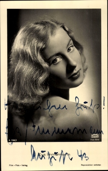 Ak Schauspielerin Eva Immermann, Portrait, Autogramm
