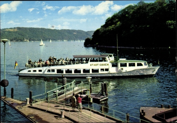 Postcard Essen in the Ruhr area, Baldeneysee, ship city of Essen