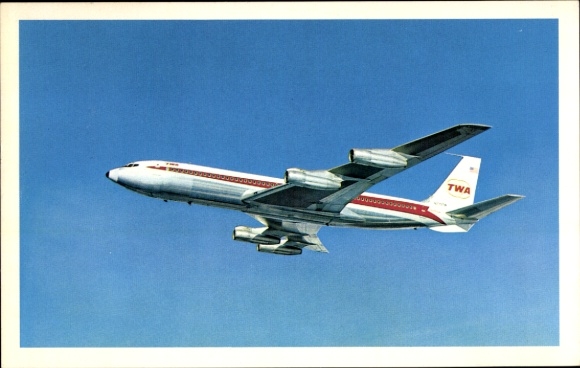 Postcard American passenger aircraft, Trans World Airlines, TWA Star Stream