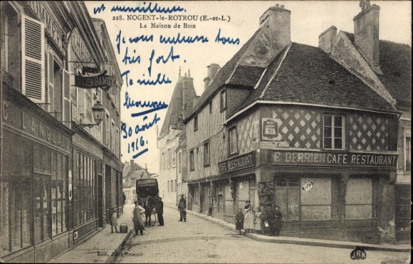 Postcard Nogent le Rotrou Eure et Loir, Maison de Bois