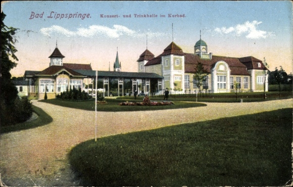 Postcard Bad Lippspringe, Concert and Drinking Hall in the Spa