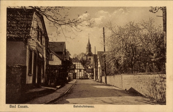 Ak Bad Essen in Nedersaksen, Bahnhofstraße