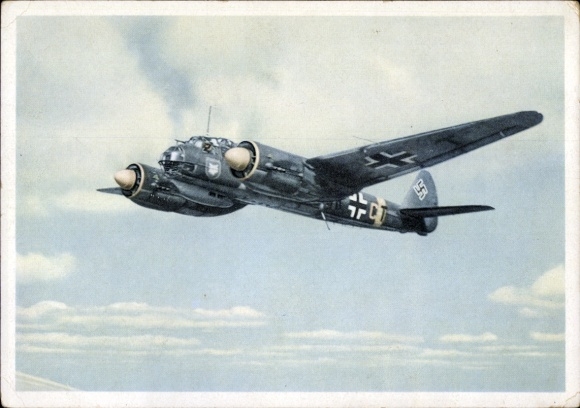 Ak Junkers Ju 88 A-4 I./KG 51 Edelweiß Kampfflugzeug der Deutschen Luftwaffe, color