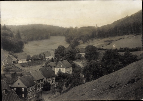 Foto Bad Grund im Harz, Blick auf den Ort im Zeckental, um 1920