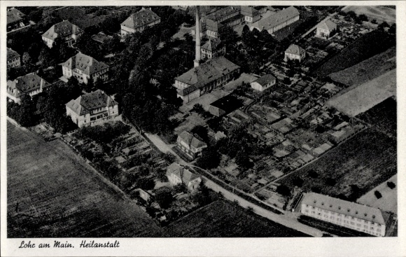 Postcard Lohr am Main Lower Franconia, aerial photograph