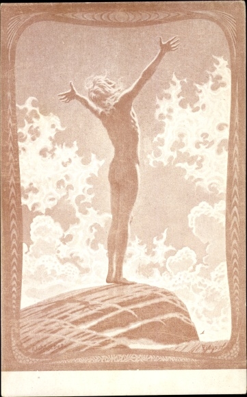 Art Nouveau Artist Postcard Fidus, Light Prayer