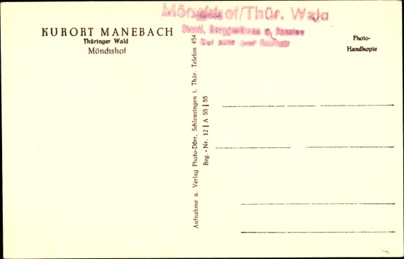 PC Manebach Ilmenau in the Ilm district of Thuringia, Mönchshof