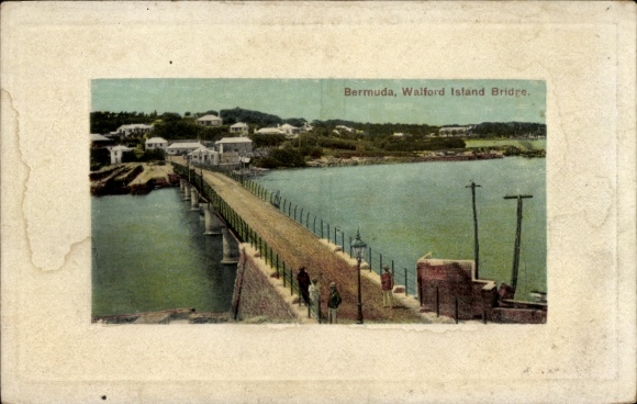 Postcard Hamilton Bermuda, Walford Island Bridge