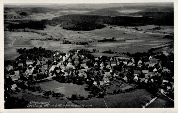 Ak Loßburg im Schwarzwald, Fliegeraufnahme