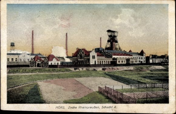 Postcard Moers on the Lower Rhine, Rheinpreußen colliery, shaft 4