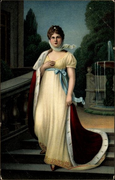 Artist Postcard Lotzmann, Queen Louise of Prussia, Louise of Mecklenburg Strelitz, standing portrait