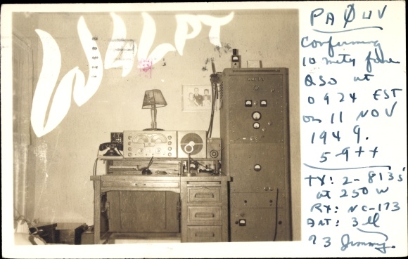 Zdjęcie Ak karta QSL, radio, W4LPT