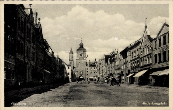 Postcard Vilsbiburg in Lower Bavaria, Hindenburgplatz