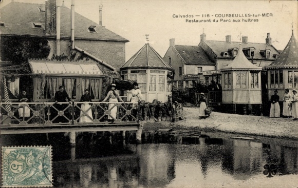 Ak Courseulles sur Mer Calvados, Restaurant, Parc aux Huitres