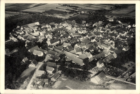 Postcard Riedenheim in Lower Franconia, aerial photograph