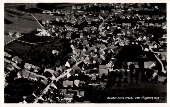 Postcard Hülben in the Swabian Alb, aerial photograph