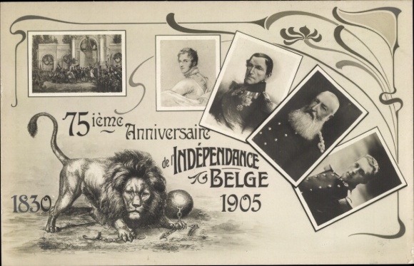 Ak 75ième Anniversaire de l'Independence Belge 1905, Leopold I, Prince Albert de Belgique
