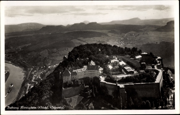 PC Königstein on the Elbe Saxon Switzerland, fortress, aerial photo
