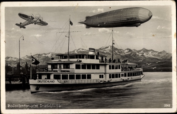 KP sterowiec LZ 127 Graf Zeppelin, Bodenseedampfer Niemcy, samolot