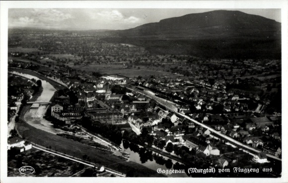 Postcard Gaggenau in the Murgtal Black Forest, aerial photograph
