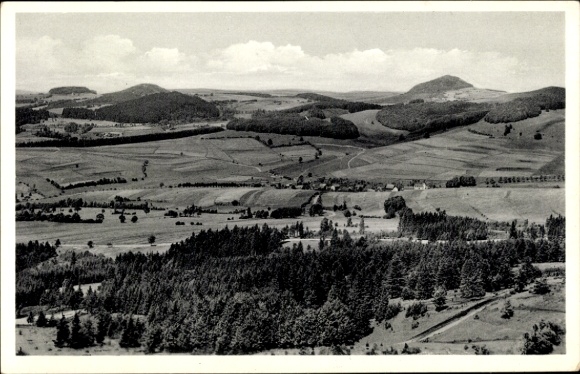 PC Hofbieber in the Rhön, Milseburg, view from Wasserkuppe and Sieblos