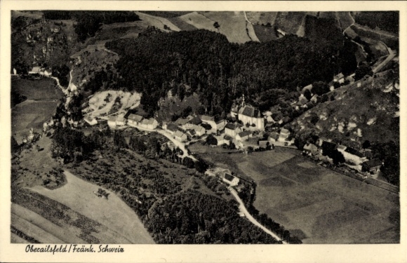 Ak Oberailsfeld Ahorntal in der Fränkischen Schweiz, Luftbild