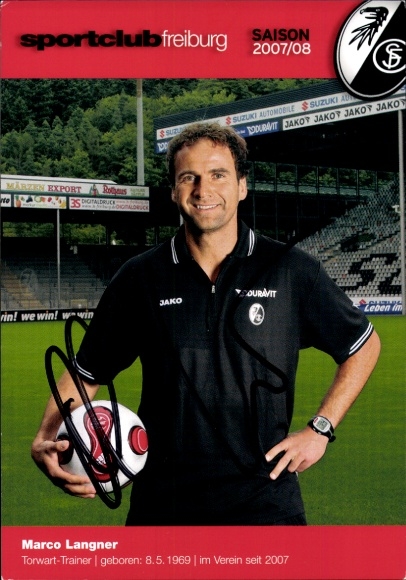 Autogrammkarte Torwarttrainer Marco Langner, SC Freiburg, Autogramm