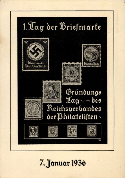 Ganzsachen Briefmarken Ak Tag der Briefmarke, Gründungstag des Reichsverbandes der Philatelisten