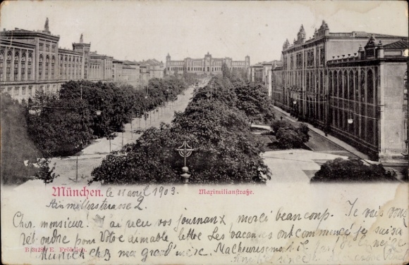 Postcard Munich, Maximilianstraße