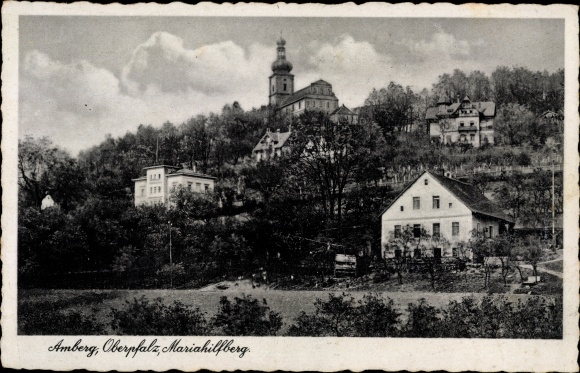 Ak Amberg in der Oberpfalz Bayern, Mariahilfberg, Kirchturm
