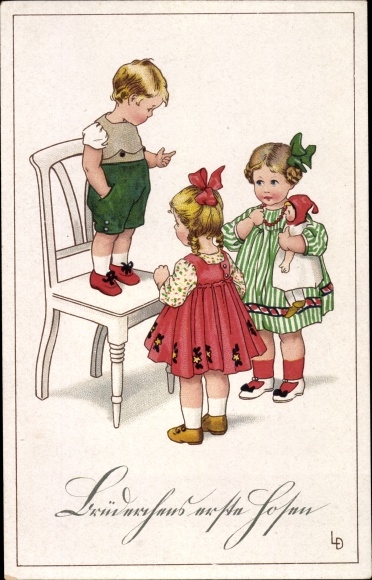 Artist Postcard Döring, Lia, Little Brother&#39;s First Pants, Children