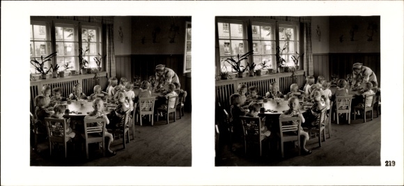 Stereo Raumbild Foto "Die NS Musterbetriebe 1937-38" Nr. 219 Glashütte Hermannsthal Oberschlesien