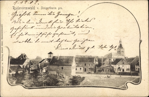 Postcard Radevormwald Bergisches Land, partial view from the tower
