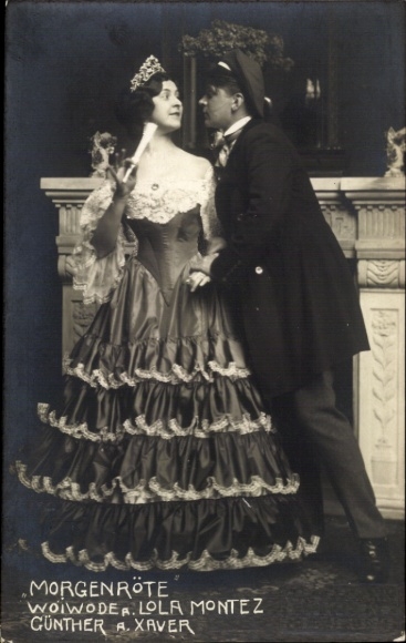 Ak Schauspieler Lola Montez, Xaver, Morgenröte