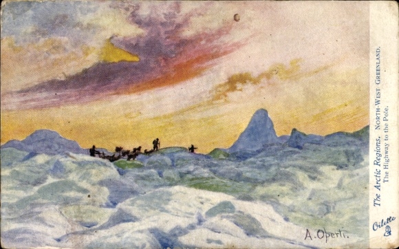 Artist Postcard Operti, A., Northwest Greenland, The Highway to the Pole