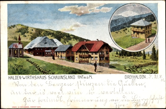 Artist PC Zorn, L., Oberried im Breisgau, Haldenwirtshaus Schauinsland, Dreyhalden