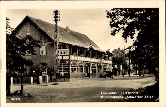 Ak Friedrichsbrunn Thale im Harz, HO Gaststätte Schwarzer Adler