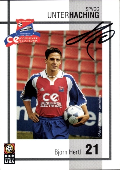 Autograph card footballer Björn Hertl, SpVgg Unterhaching, autograph