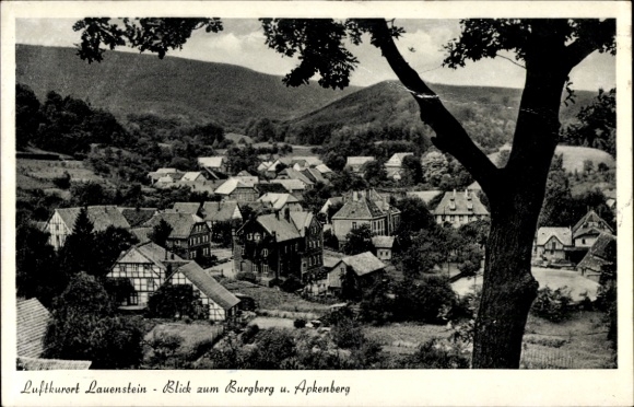 Postcard Lauenstein Altenberg in the Ore Mountains, general view