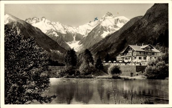 Ak Oberstdorf im Oberallgäu, Bergpanorama, Waldhotel Christlessee, See, Alpen, Schnee