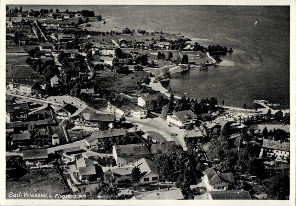 Postcard Bad Wiessee in the district of Miesbach, Upper Bavaria, aerial photograph