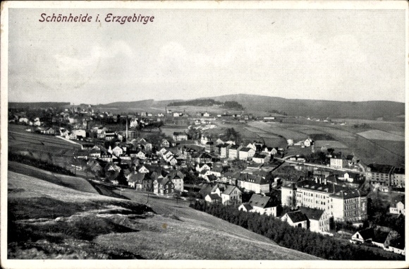 Ak Schönheide im Erzgebirge Sachsen, Landschaft mit Häusern, Erzgebirge, Postkarte aus der Reg...