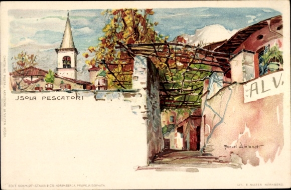Artysta lito Wielandt, Manuel, Stresa Borromeo Lago Maggiore Piemonte, aleja