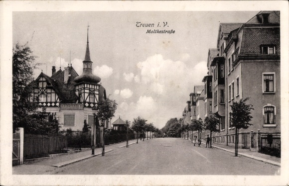 Postcard Treuen in Vogtland, Moltkestraße