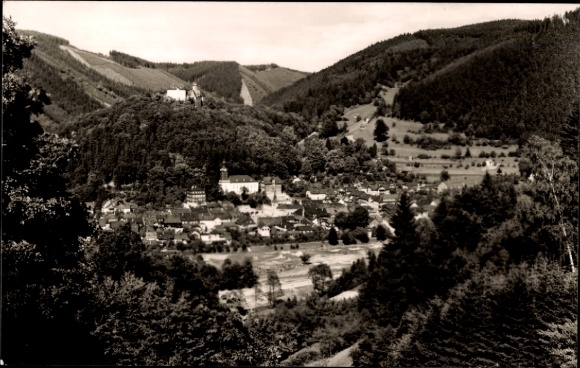 Postcard Leutenberg in Thuringia, general view, view from Eichendorfplatz